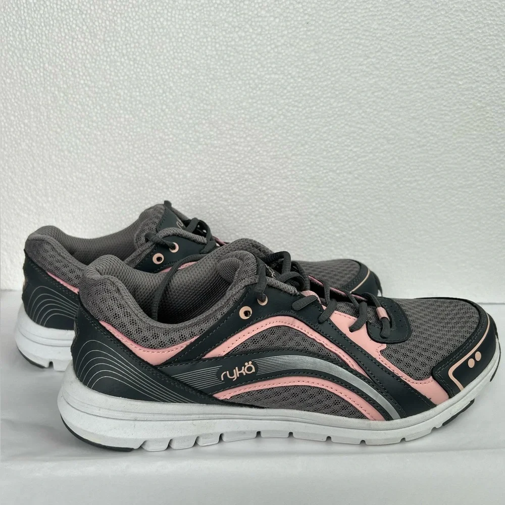 NWOB Ryka Women's Sky Walk Walking Gray and Pink Athletic Sneakers‎ - Size 10
